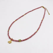 Simple Style Pink Tourmaline Necklace