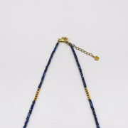 Simple Style Lapis With Crystal Necklace