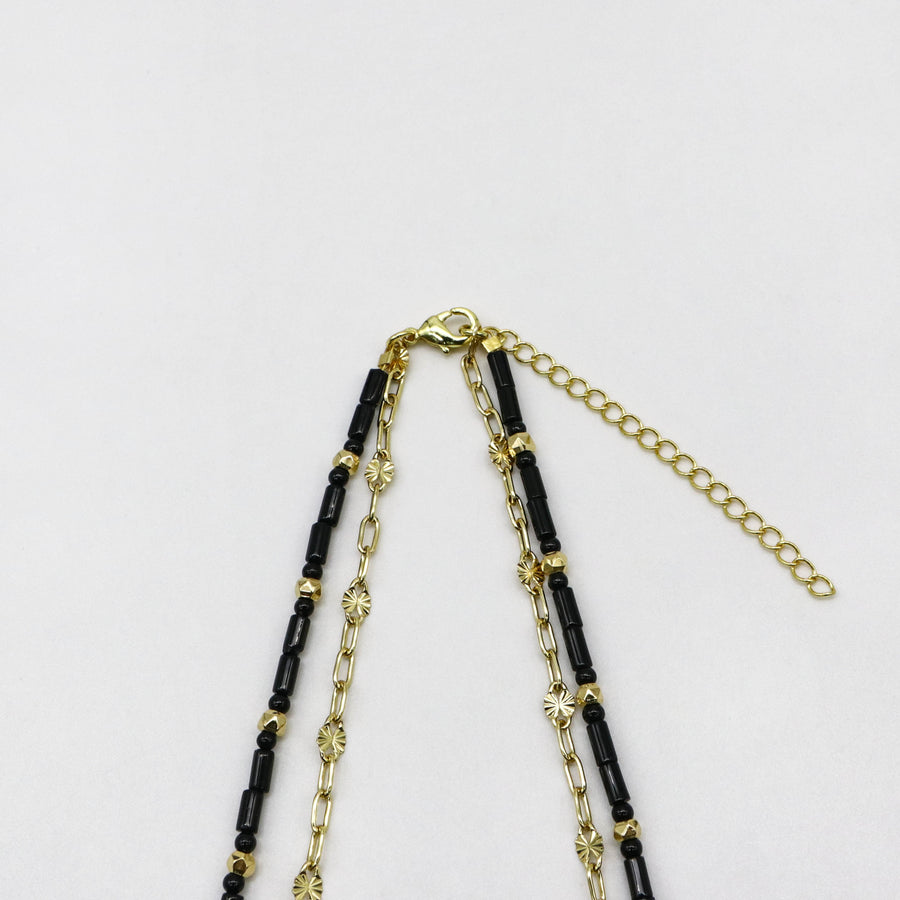 Punk Style Black Agate Necklace