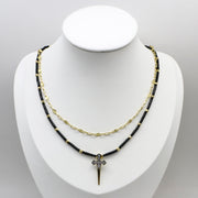 Punk Style Black Agate Necklace