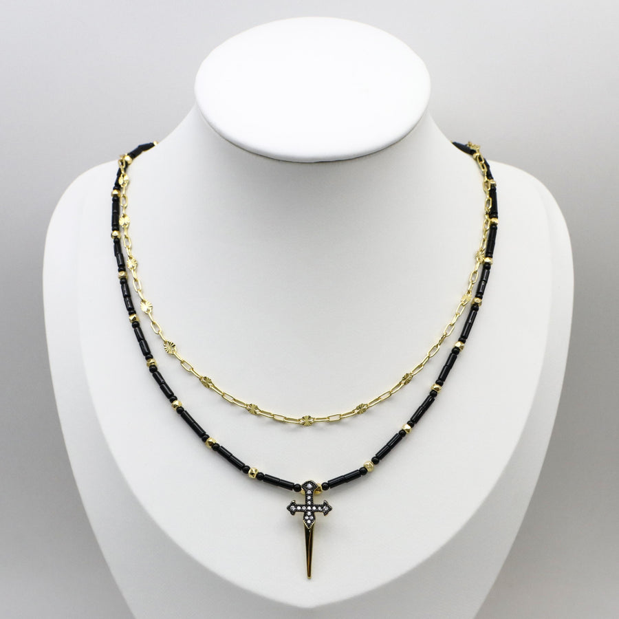 Punk Style Black Agate Necklace
