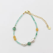 Nice 2mm Faceted Green Agate With 6mm Chrysoprase Necklace & Bracelet Set