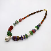 Vintage Fashion Irregular Pearl With Wooden Beads Necklace GNM255078
