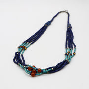 Lapis And Turquoise Heishi Necklace African Tribal Style