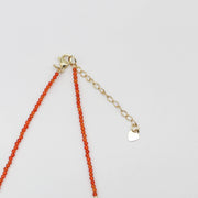 Nice 2mm Red Carnelian With Zircon Necklace & Bracelet Set