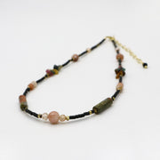 Retro Style Chips Tourmaline Necklace