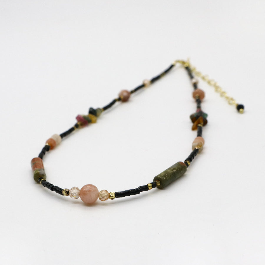 Retro Style Chips Tourmaline Necklace