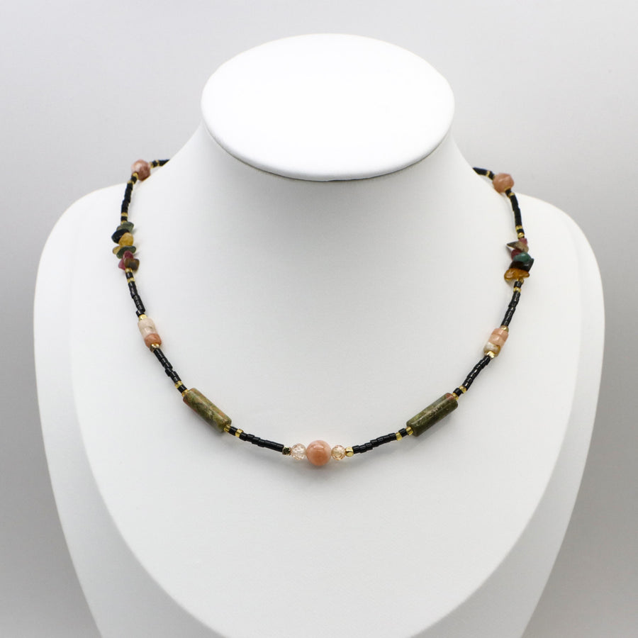 Retro Style Chips Tourmaline Necklace