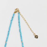 Nice 2mm Faceted Turquoise With MOP Clover Necklace & Bracelet Set
