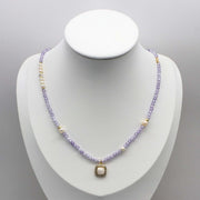 Elegant And Dignified Irregular Pearl With Zircon Necklace