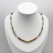 Simple And Retro Turquoise With Red Stone Necklace