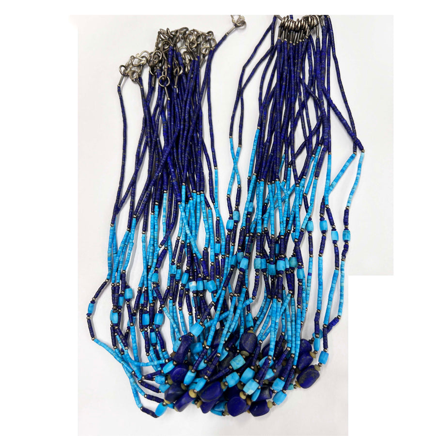 Distinctive 2mm Lapis Necklace