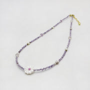 2mm Purple Zircon Necklace Princess Style