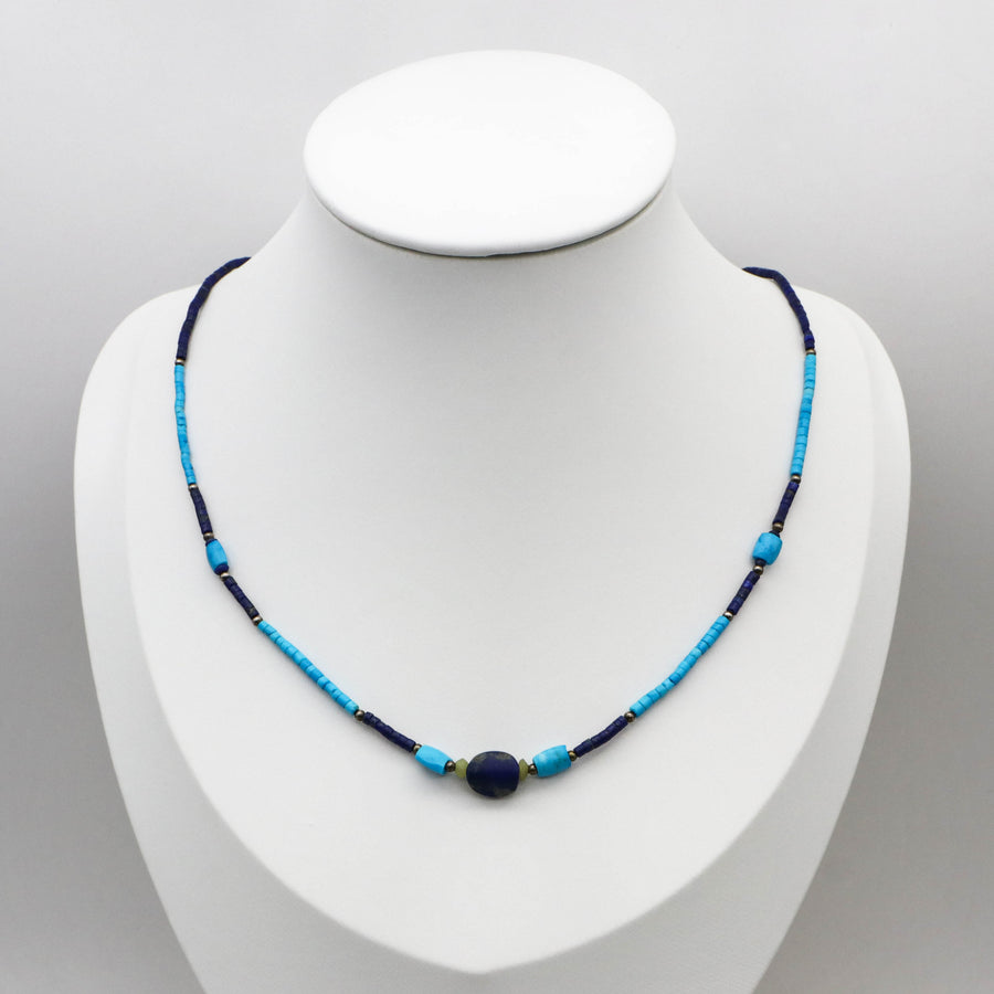 Distinctive 2mm Lapis Necklace