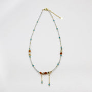 Nice 4-6mm Irregularly Mixed Natural Stones Princess Style Necklace & Bracelet Set