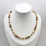 Vintage Fashion Tiger-eye And Mop Necklace