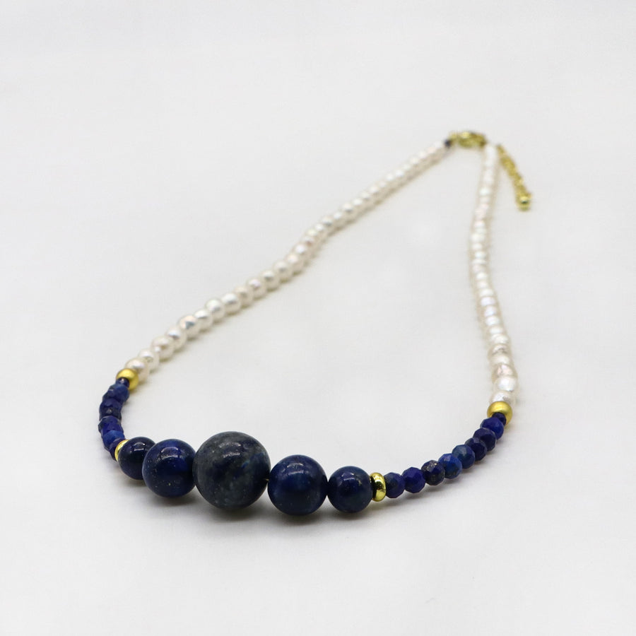 Fresh Water Pearl Lapis Necklace
