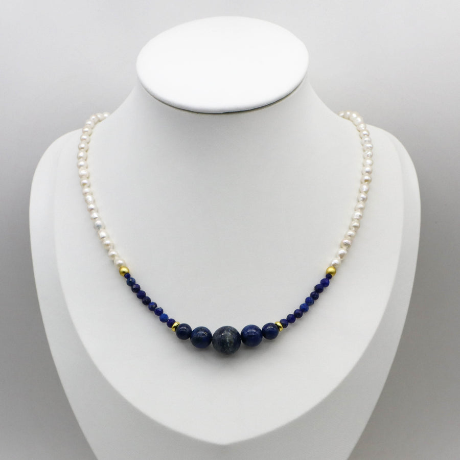 Fresh Water Pearl Lapis Necklace