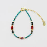 Fashion 2mm Faceted Turquoise With Jade Beads Necklace & Bracelet Set