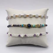 Ethereal Light Purple Amethyst and Blue Lace Agate Beads Hande Made Bracelet Set [B122]