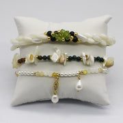 Ocean Colletion Mother of Pearl  Beads and Natural Stone Mix Bracelet Set [B123]
