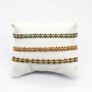 Earthy Tone CZ and Natural Stone Knotting Bracelets [B136]