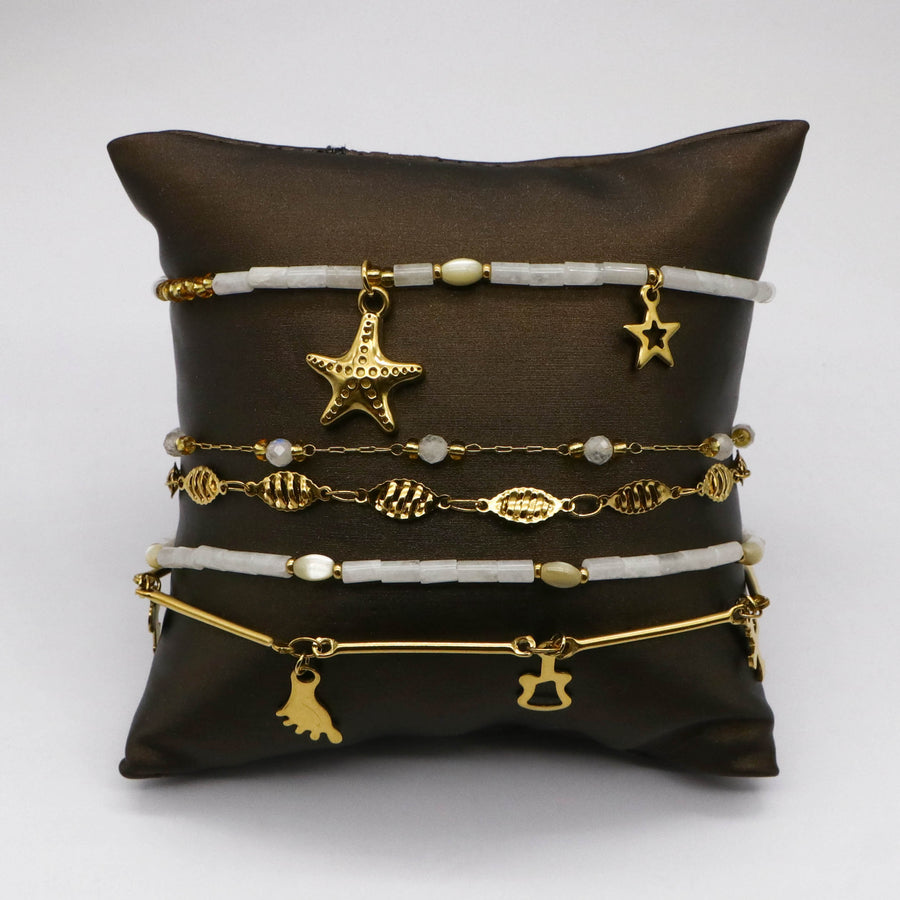 Stainless Steel Metal Style Delicate Bracelet Set [B137]