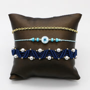 Bohemia Style Evil Eye Woven Bracelet Set