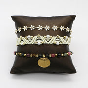 Bohemia Style Elegant White Woven Bracelet Set