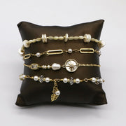 Punk Style Pearl and Shell Bracelet [B150]