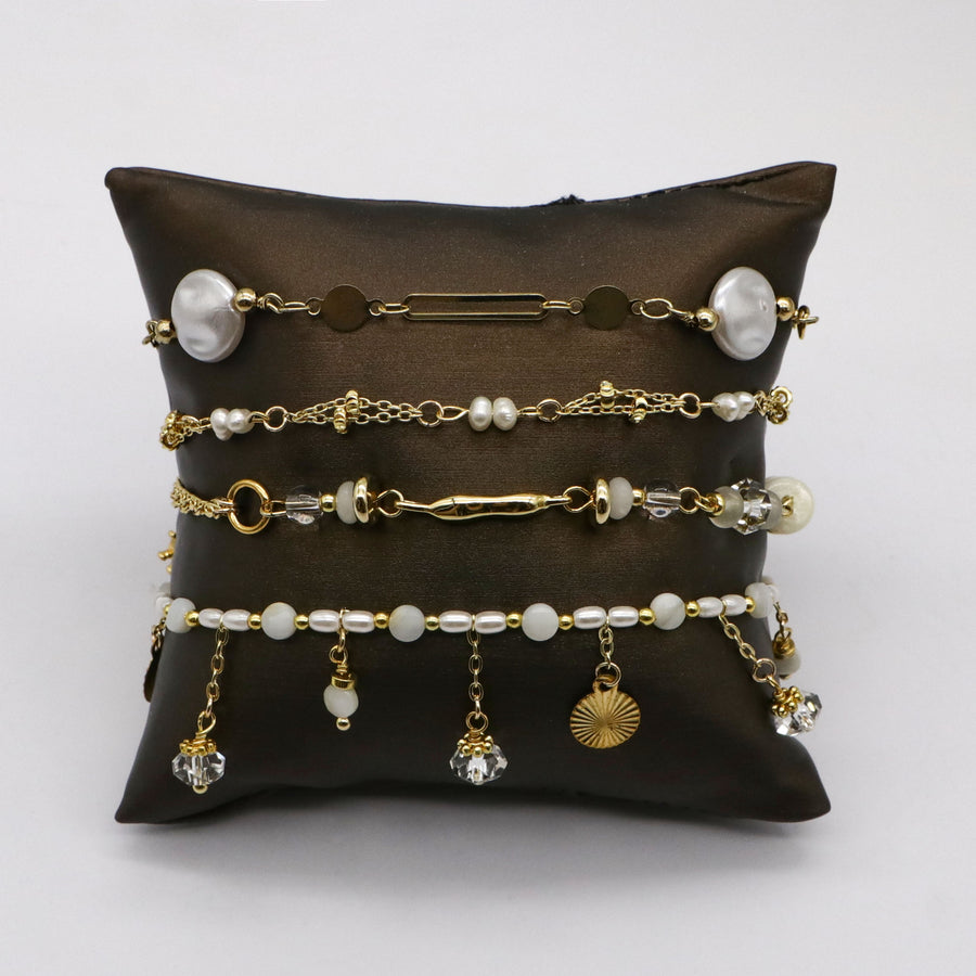 Metallic Style With  Pearl and Shell bracelet [B151]