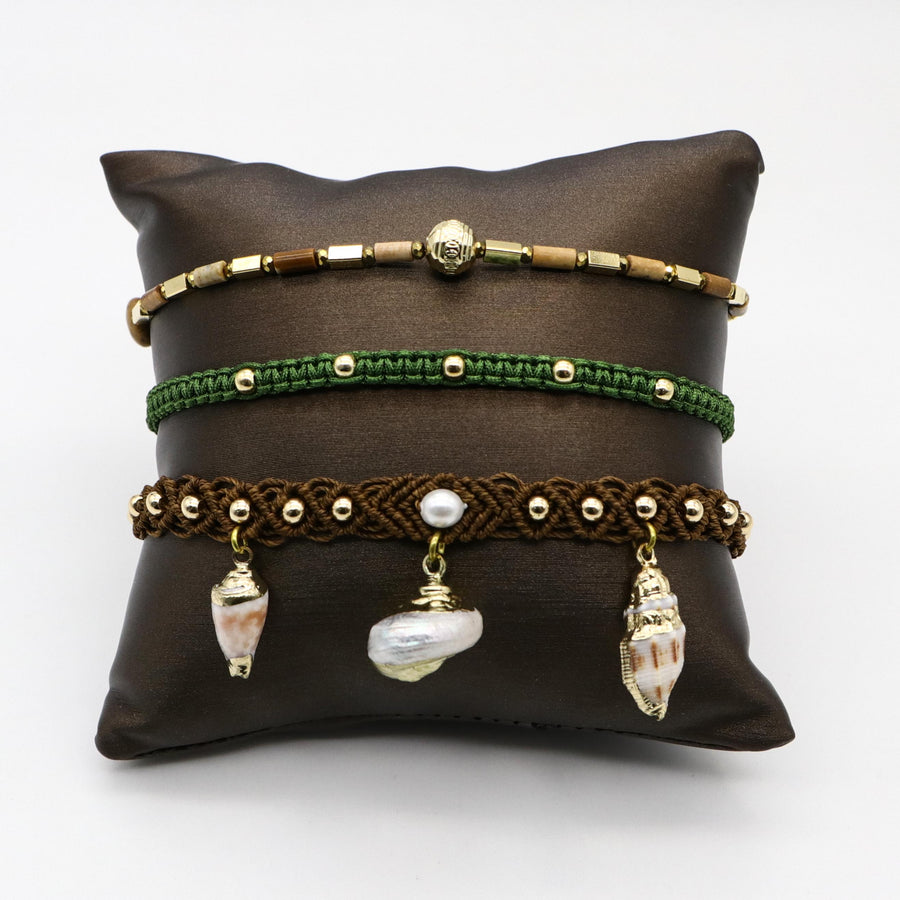 Fantacy Style Picture Jasper Woven Bracelet Set