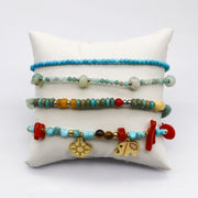 Lucky Elephant Bracelet Made with Multicolor Natural Stones [B168]