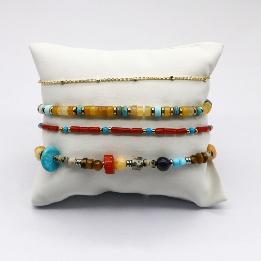 Elastic Natural Stone Bead Bracelet [B183]