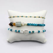 Simple Elegant Blue Aquamarine Bracelet [B185]