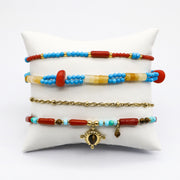 Red and Blue Retro Style Bracelet Design By Turquoise [B190]