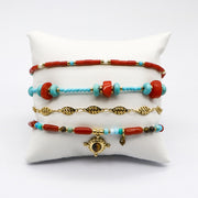 Zang Nationality Ethnic Style Bracelet Set with Stainless Steel Beads [B193]