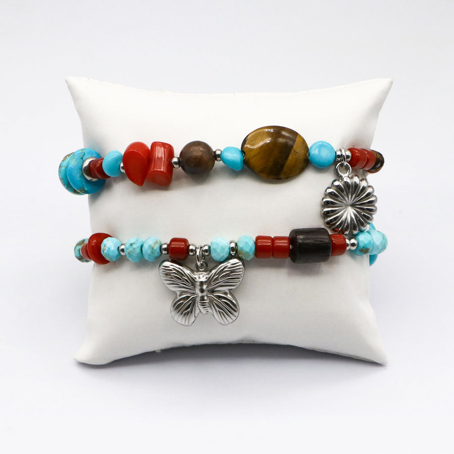 Natural Stone Zang Nationality Style Exaggerated Bracelet [B194]