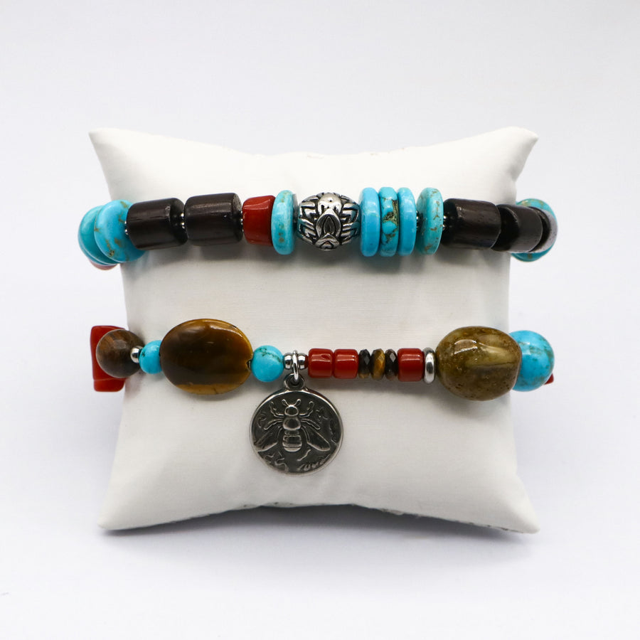 Natural stone Zang nationality style exaggerated bracelet [B195]