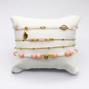 Minimalist Pink Beaded Bracelet  [B201]