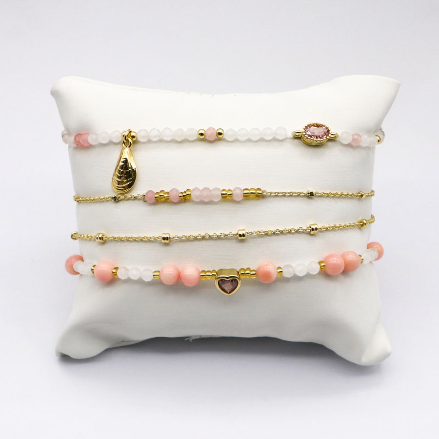 Minimalist Pink Beaded Bracelet  [B201]