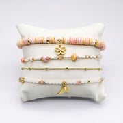 Elegant Pastel Pink Beaded Bracelet  [B202]