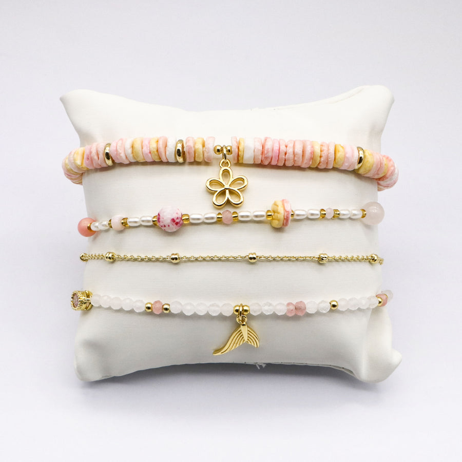 Elegant Pastel Pink Beaded Bracelet  [B202]