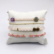 Delicate Pink Rose Quartz Bead Bracelet [B204]