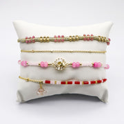 Handmade Dainty Pink Stone Bracelet  [B208]