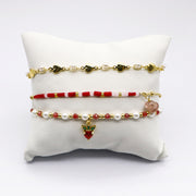Whimsical Strawberry and Heart Bracelet  [B209]