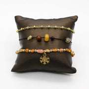 Autumn Vibe Warm Orange Woven Bracelet Set