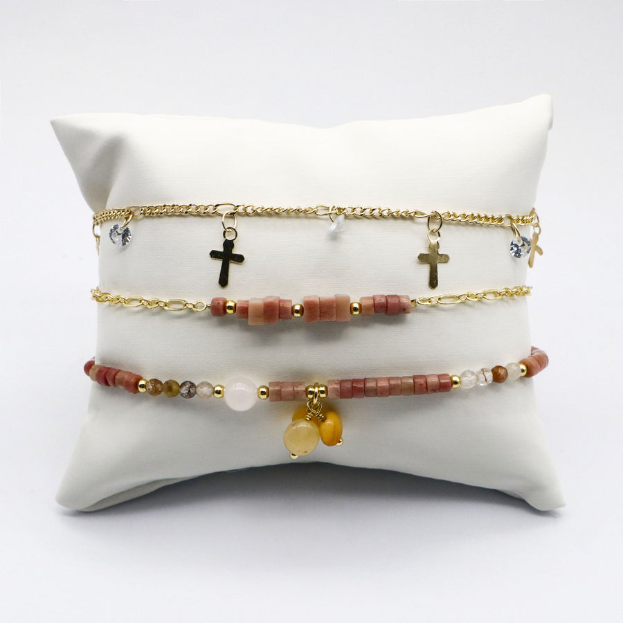 Delicate Rhodonite Stone Bracelet  [B210]