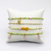 Green Peridot and Kunzite Bracelet  [B211]