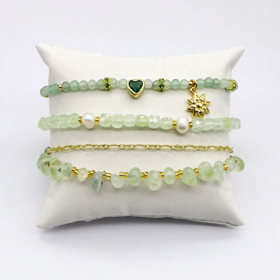 Handmade Dainty Green Prehnite Bracelet  [B212]